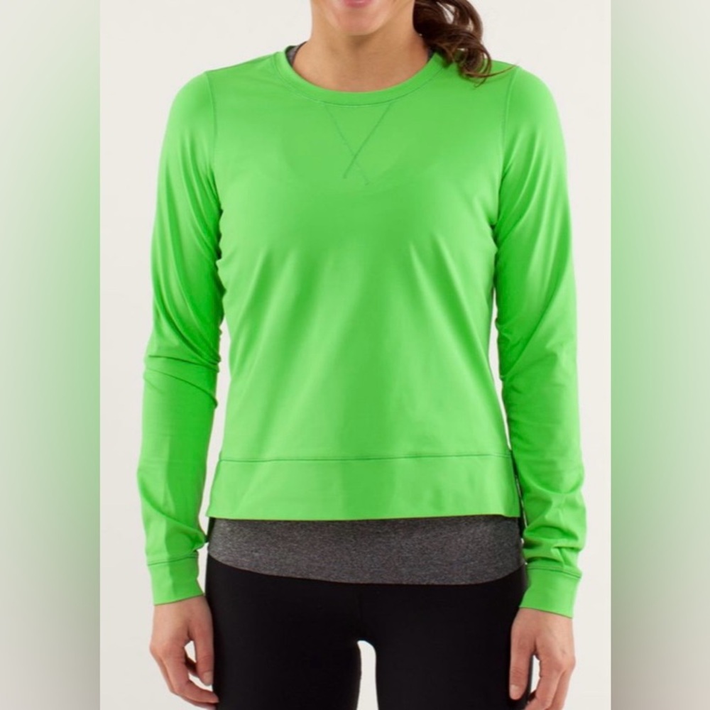 Lululemon Run: Warm Up Crew (Frond) Green size 6